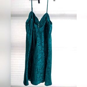Large Victoria Secret Shiny Emerald Jacquard Chemise Lingerie